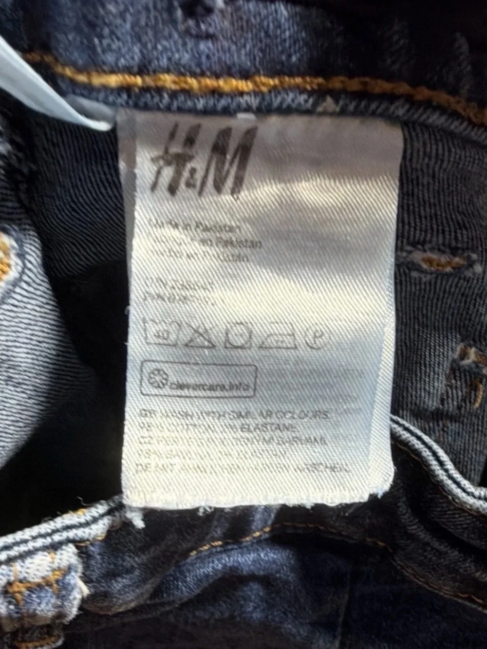 H&M Dark Blue Denim Skirt with Contrast Stitching